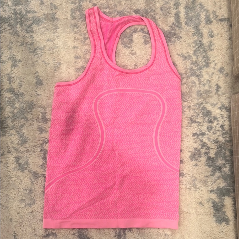 Pink Lulu lemon swiftly Tank Top size 6